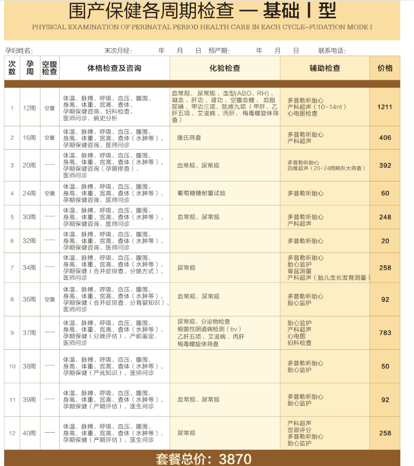 贞德产检套餐